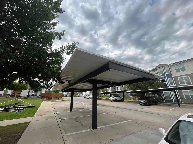 Apartment community metal carport structure